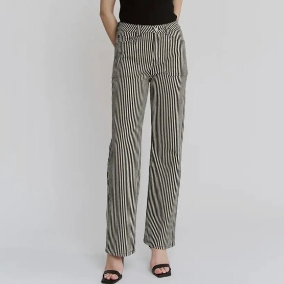 ✨ Mica Denim “Breck” Striped Straight Jeans – Size 30 (NWT) ✨ - Picture 1 of 15